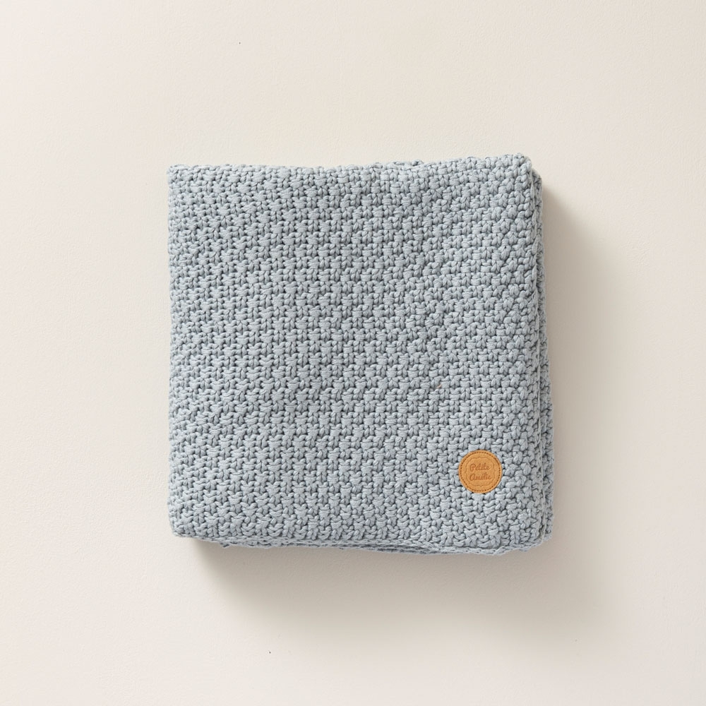 Knitted Organic Cotton Baby Blanket | 80x100 | Alice Grey