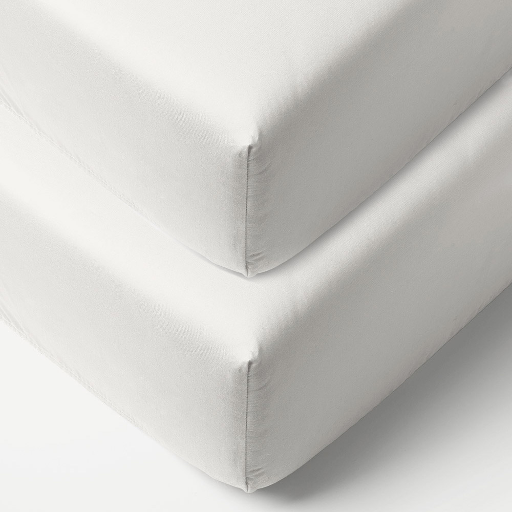 2-pack Jersey fitted sheet 40/45x90 cm| White