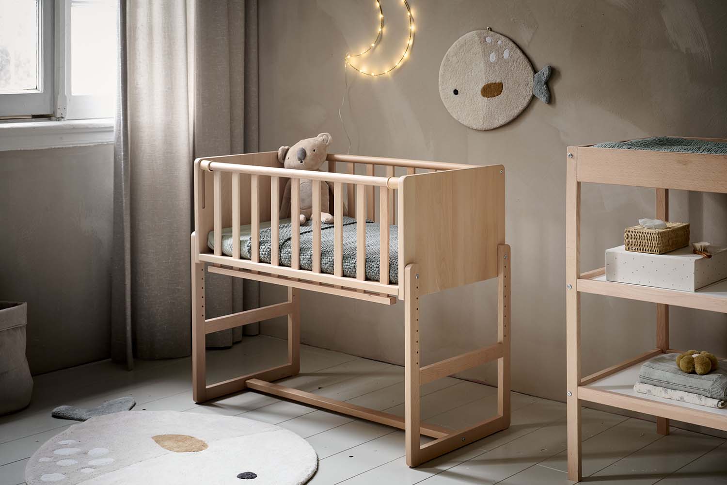 Baby changing table «HETRE» in Natural wood✔️ Petite Amelie