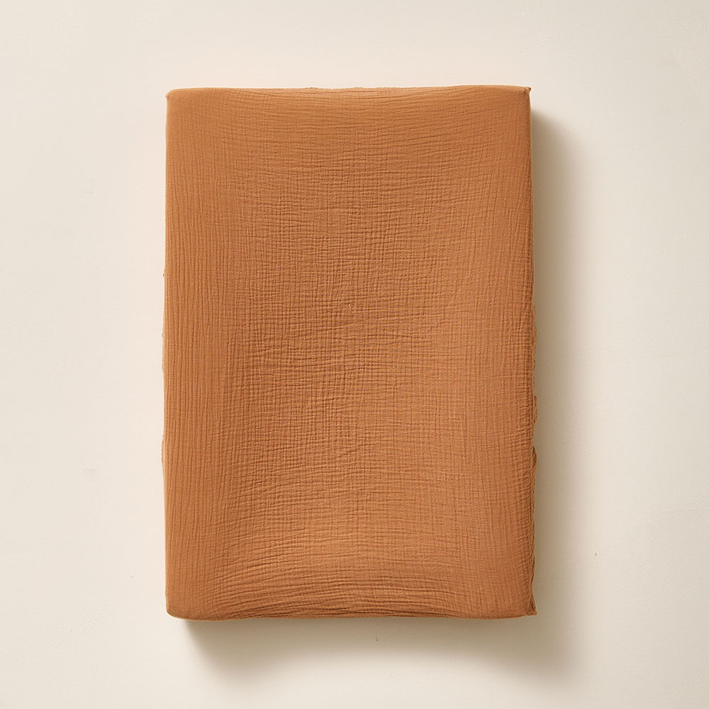 CHANGING MAT COVER | ORGANIC MUSLIN COTTON | TAN