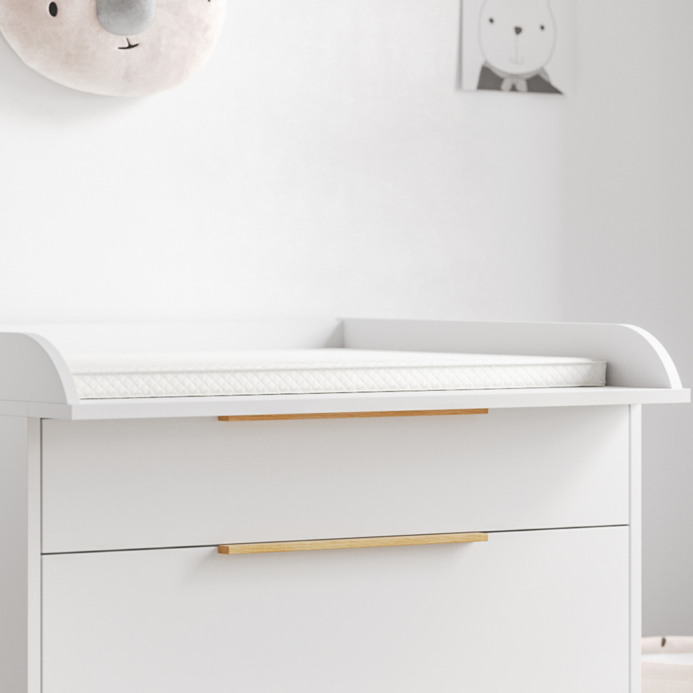 CHANGING TABLE TOPPER FOR DRESSER «SOIE» | WHITE
