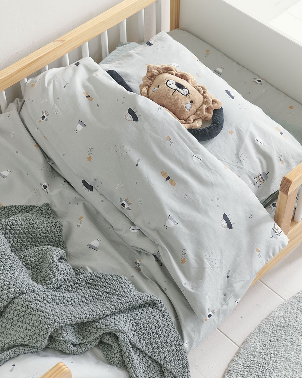 Duvet cover 120x150cm with stars and rockets ✔️ Petite Amélie