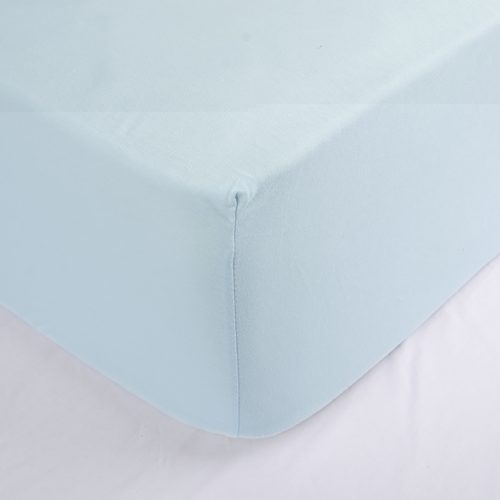 Organic cotton jersey fitted sheet - 70 X 140 cm| Light blue