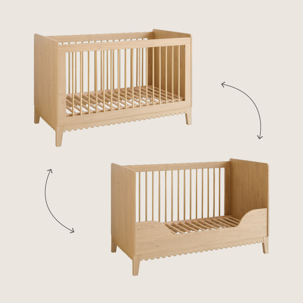 2-piece nursery set in warm oak-wood finish ✔️ Petite Amélie