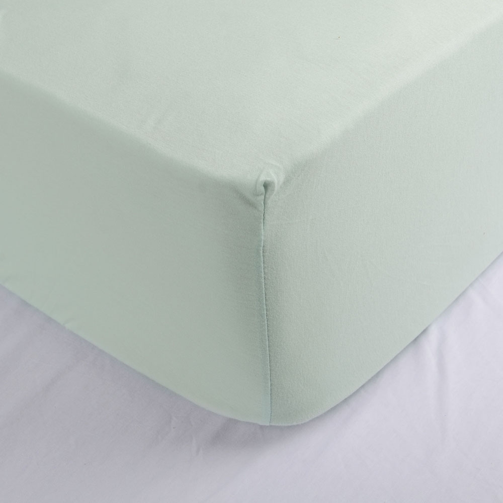 Organic cotton jersey fitted sheet - Mint green | 70 X 140 cm