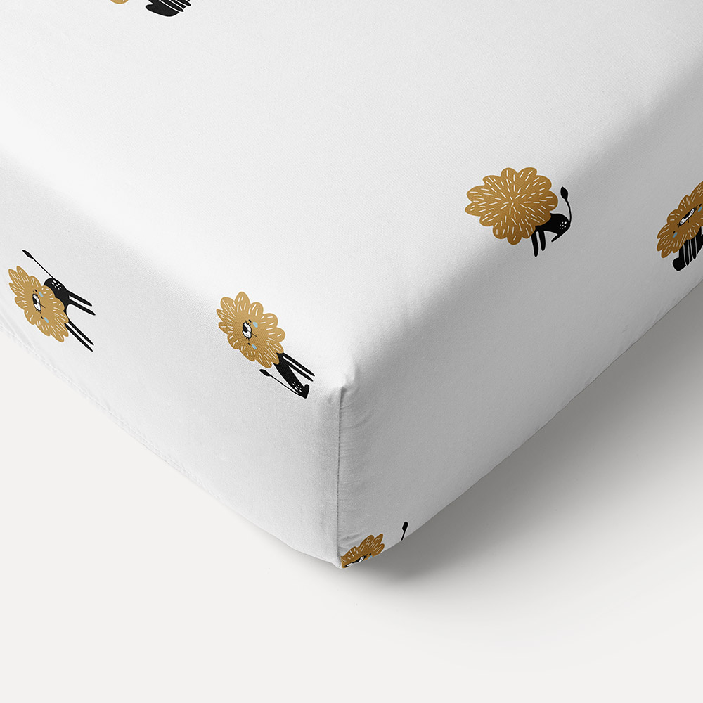 COT FITTED SHEET 60 X 120 CM «LEO» | WHITE