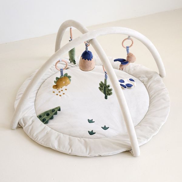 Baby gym mat «Dino» | incl. accessories | Beige