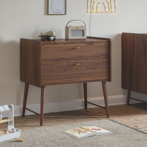 Baby changing table made from wood in Walnut from Petite Amélie