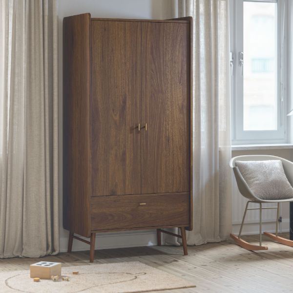 Kids wardrobe made from wood in walnut from Petite Amélie