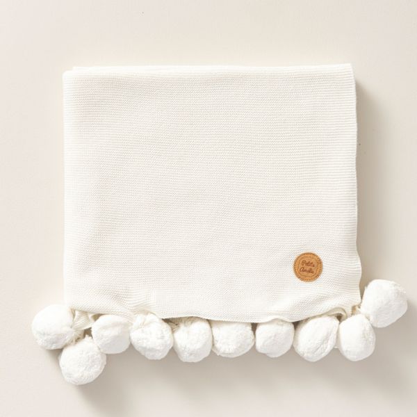 150x100cm organic cotton ivory white blanket for baby nursery or toddler petite amelie