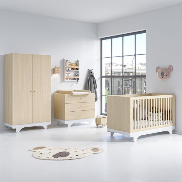 Nursery wardrobe by Petite Amelie Natural Wood PLAYWOOD