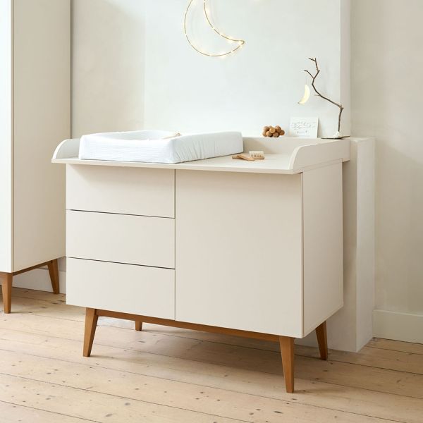 Baby changing table topper in amande color, perfect for soft and calming nurseries from Petite Amélie