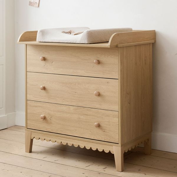 Baby changing table topper in canelle tone for soft neutral nurseries from Petite Amélie