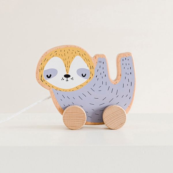 baby wooden pull toy sloth from Petite Amélie