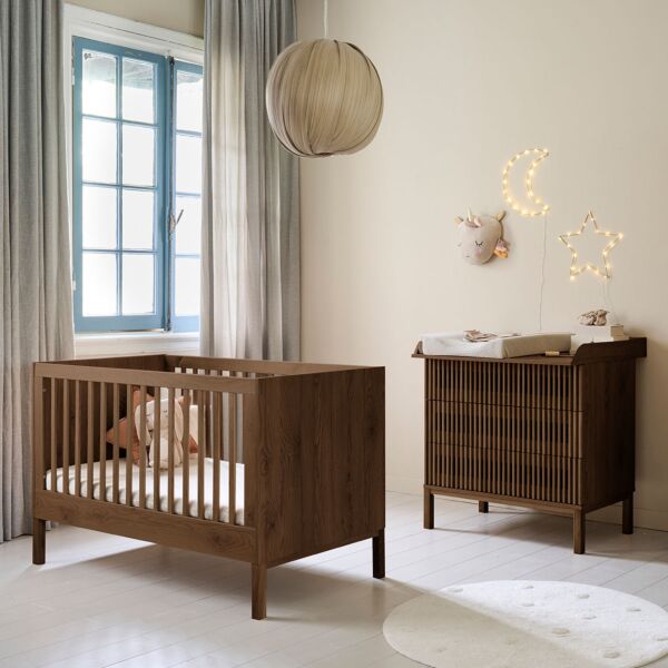 Babyroom «Japandi» 2-piece set | Cot & baby changing table | Wenge