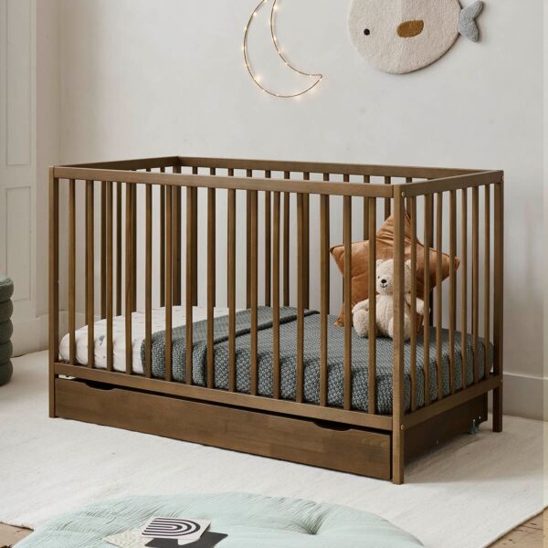 Cot bed «Hetre» | 60 x 120 cm | Cocoa