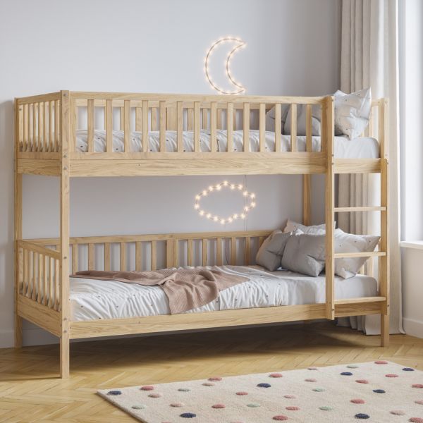 WOODEN BUNK BED «PLUME» | 90 X 200 CM | NATURAL