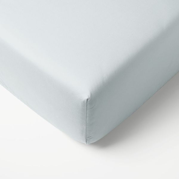 Organic cotton jersey fitted sheet - 70 X 140 cm| Light blue