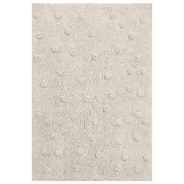 Children's carpets and rugs rectangle beige with polka dots soft and washable from Petite Amélie