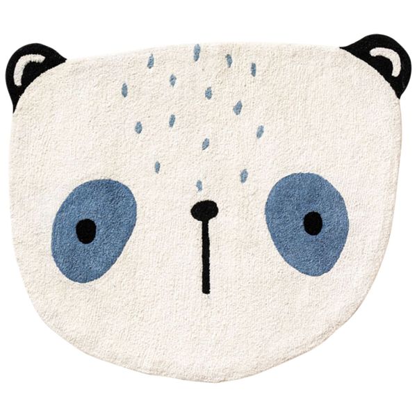 childrens bedroom washable rug white panda from Petite Amélie