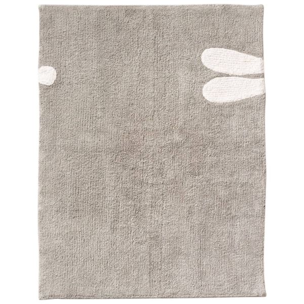 childrens grey bunny rabbit rug for bedroom or nursery from Petite Amélie