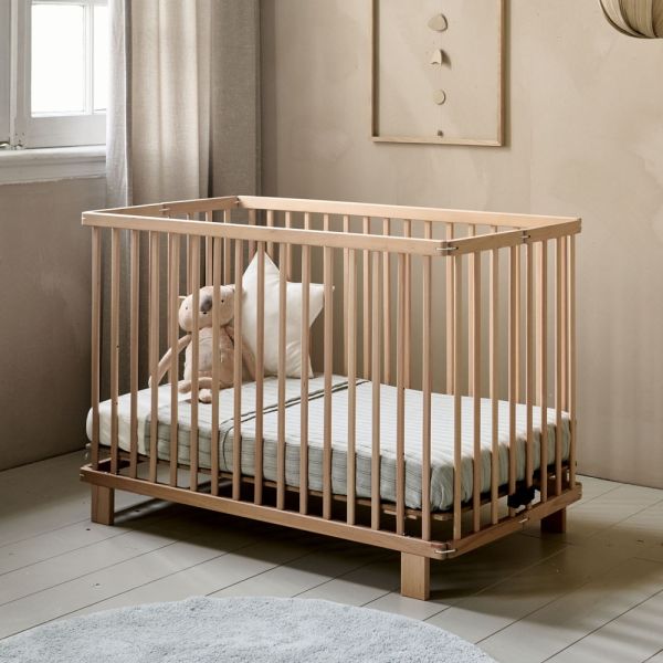 Cot 120x60 foldable wooden natural wood baby crib Petite Amelie