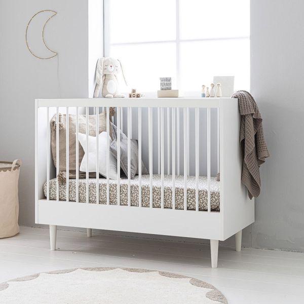 Baby cot bed wood «ROSEAU» in walnut ✔️ Petite Amélie