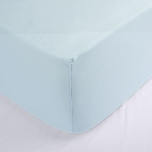 Fitted bed sheet 70x140 organic cotton sky blue colour petite amelie