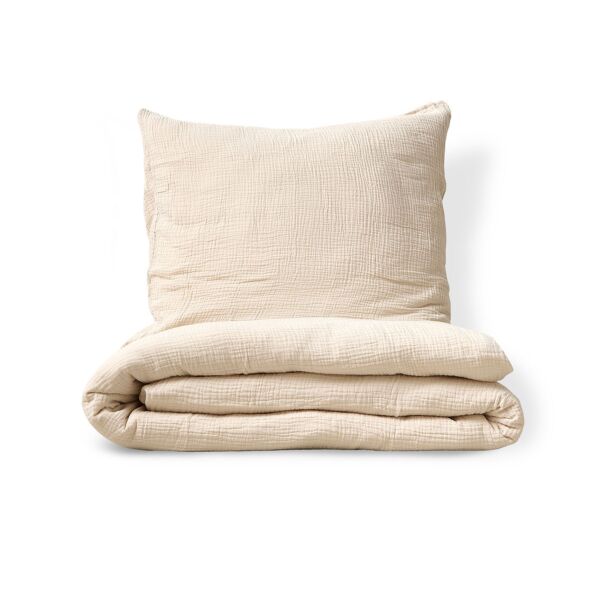 Duvet cover set muslin cotton | 140 x 200 cm | Beige