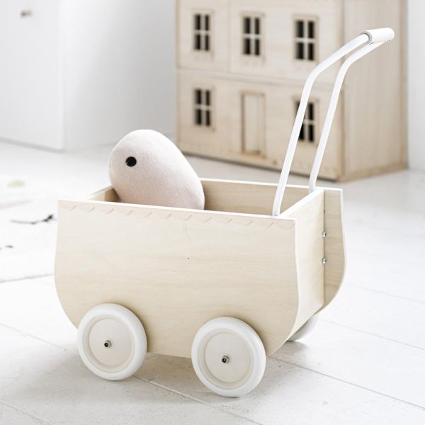 Natural wood doll stroller by Petite Amélie | "La Parisienne"