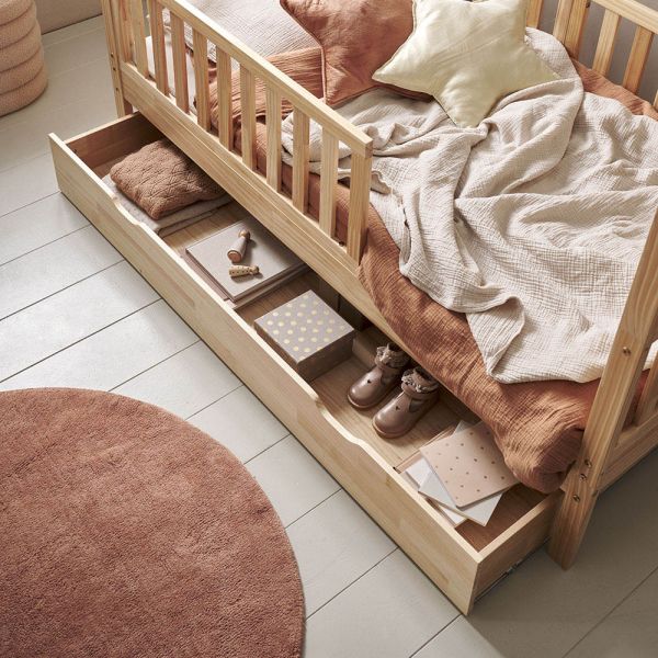 Kids storage for under cabin bed 160x80 cm made from wood in natural from Petite Amélie