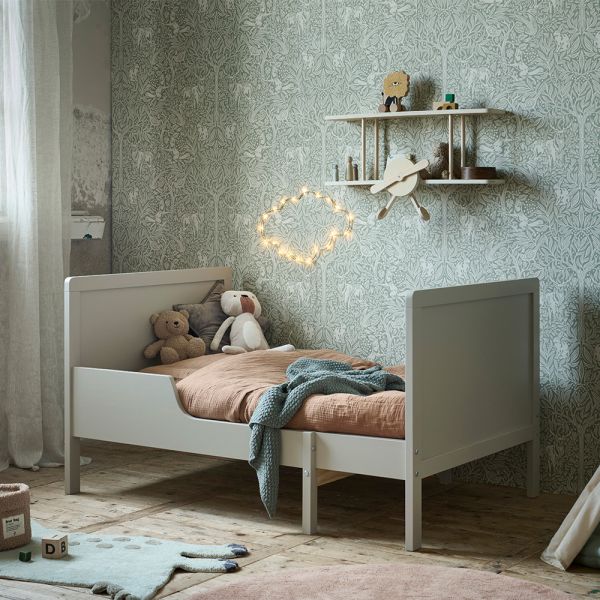 Extendable bed made of MDF in grey 80x140-200 cm from Petite Amélie