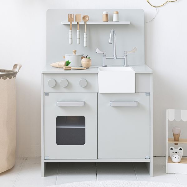 grey toy kitchen