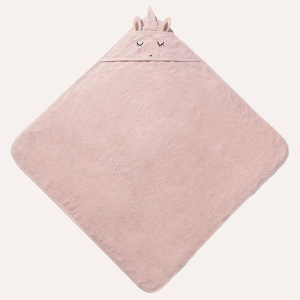 BABY HOODED TOWEL UNICORN «LARA»| 75 X 75 CM | LIGHT PINK