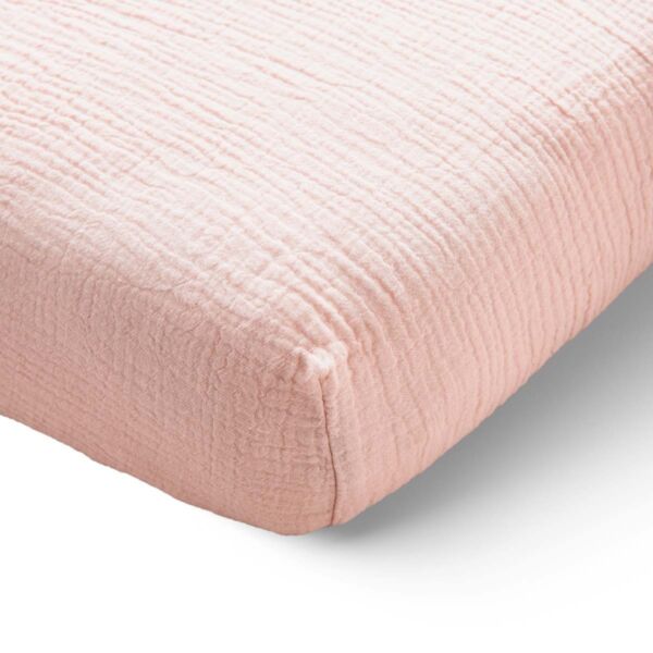 FITTED SHEET 60 X 120 CM | MUSLIN COTTON| PINK