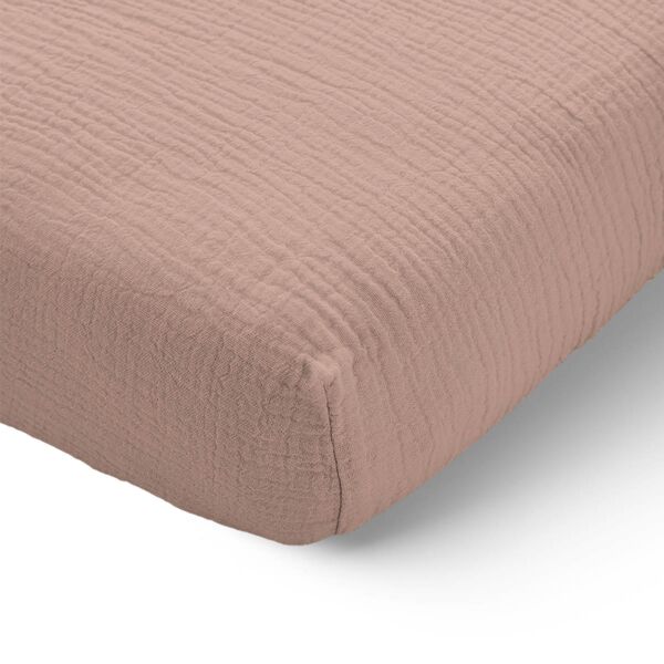 FITTED SHEET 90 X 200 CM MUSLIN COTTON | DUSTY PINK