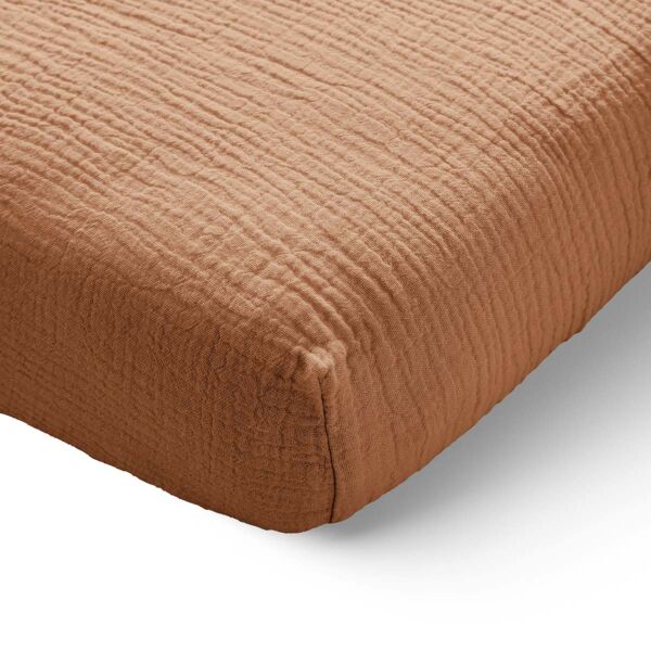 FITTED SHEET 90 X 200 CM MUSLIN COTTON | TAN