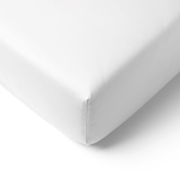 Organic Cotton Jersey Fitted Bed Sheet - 70 X 140 cm| White