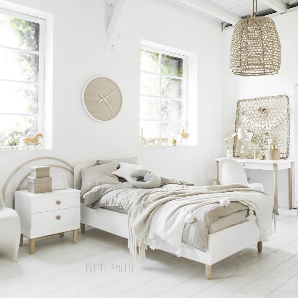 white teenage bed with wooden legs petite amelie