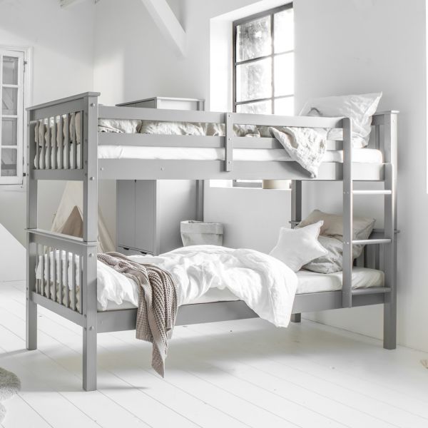 kids double bunk bed grey jumeaux