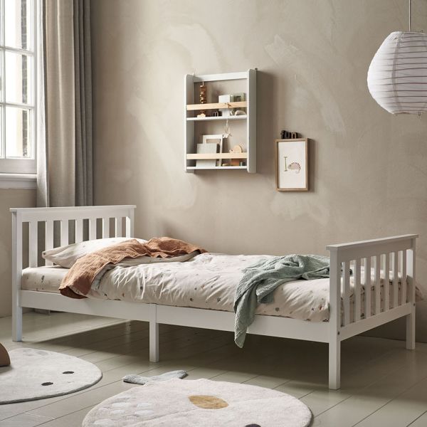 Single bed 200x90 cm made from wood in white from Petite Amélie