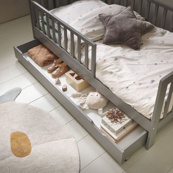Trundle drawer for toddler bed and cot 140x70 | Grey