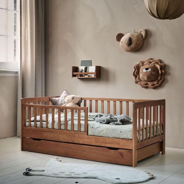 Toddler bed made from wood in walnut from Petite Amélie