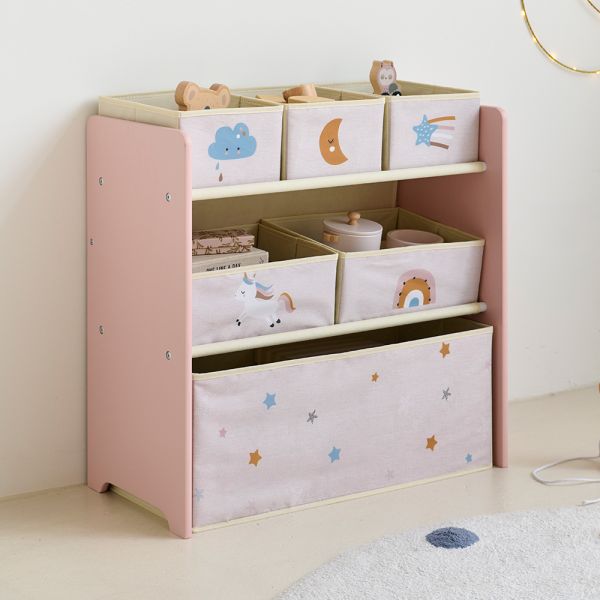 Kids storage unit made of wood in pink from the Lara collection from Petite Amélie