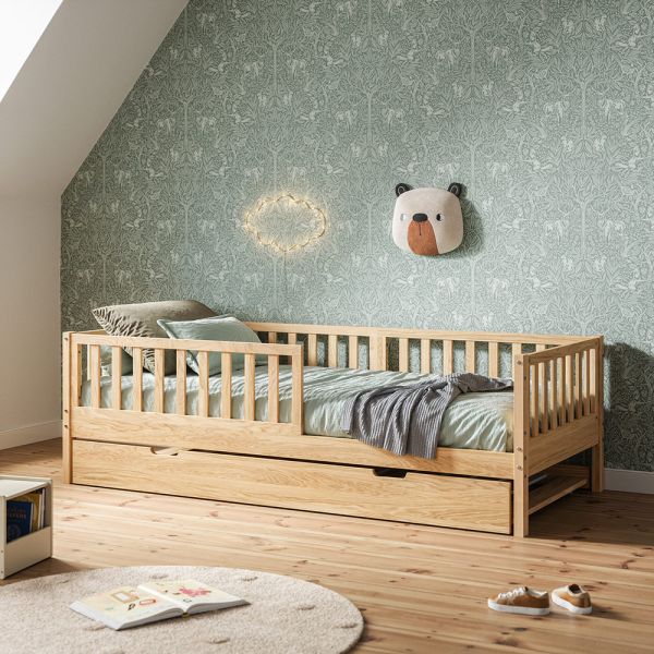 KID'S BED WITH TRUNDLE «PLUME» | 90 X 200 CM | NATURAL