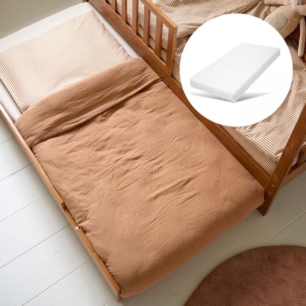 KID'S TRUNDLE BED FOR HOUSE BED «MAISON» (80 X 160 CM) | WALNUT | INCL. 10 CM FOAM MATTRESS