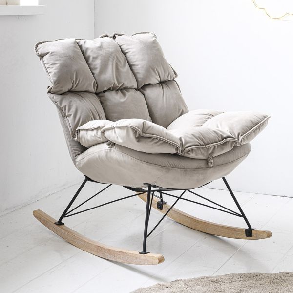 Luxury taupe velvet rocking chair for nursery grey  from Petite Amelie