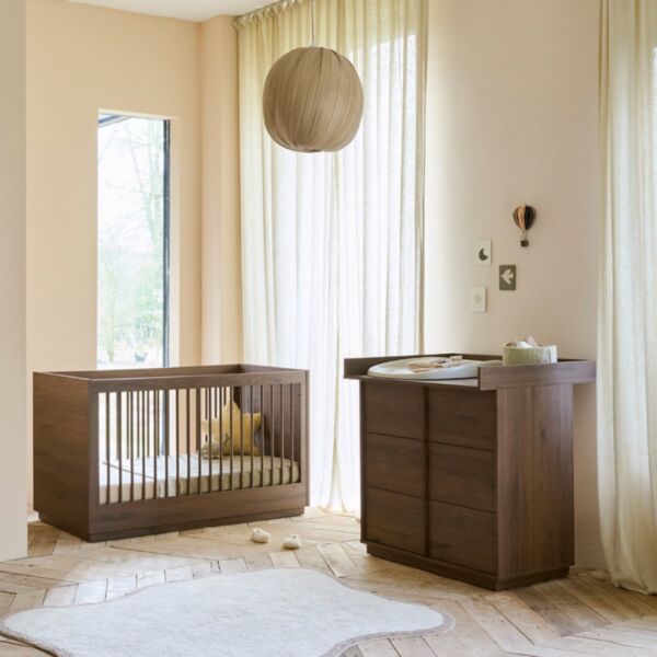 Convertible baby room «Noma» 2-piece set | Cot & baby changing table | Cocoa