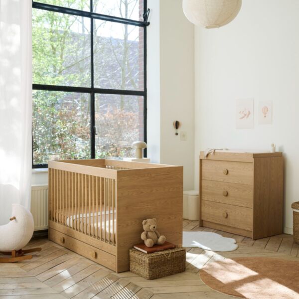 Convertible baby room «Rétro» 2-piece set | Cot & baby changing table