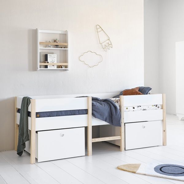 Midsleeper storage 200x90 ciel wood petite amelie